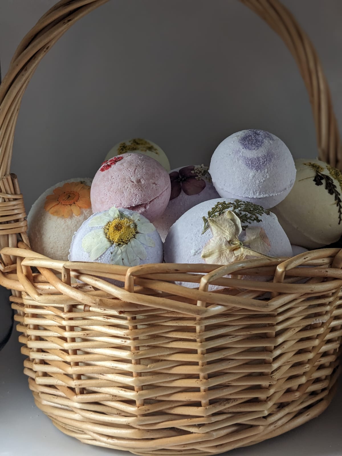 Hand Crafted Bath Bomb Basket.